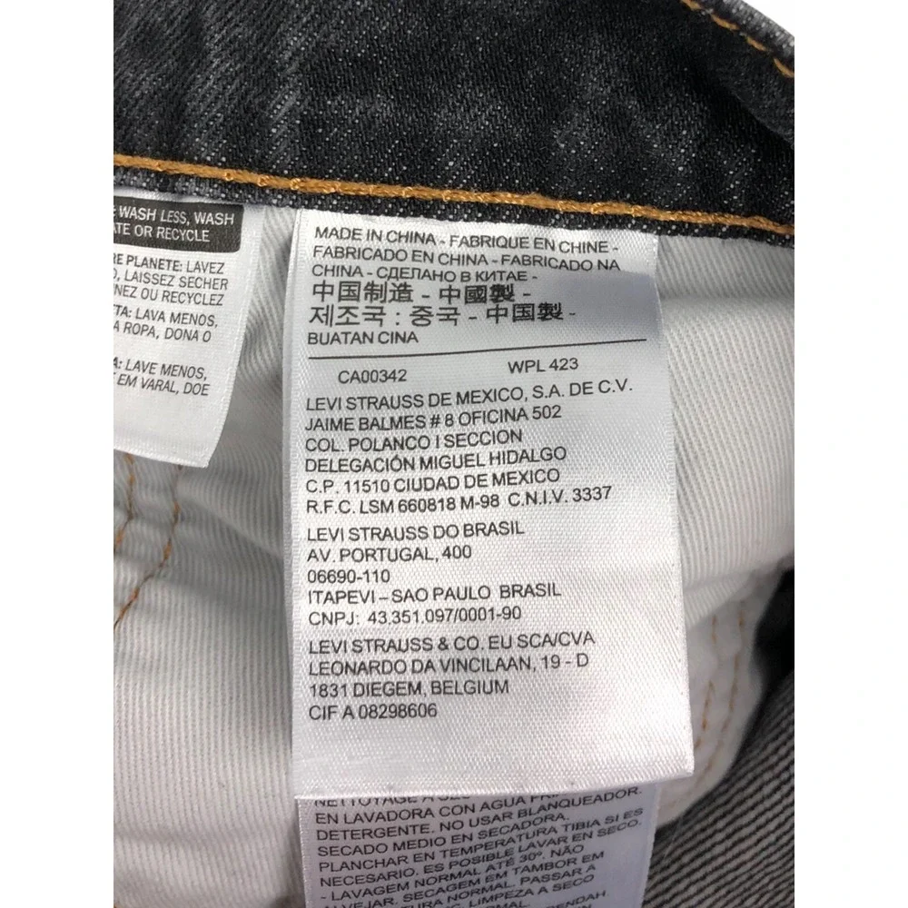 Levis Hi Ball Big E Roll Logo Stripe Jeans Mens 34 Blue Tapered Leg Inseam 28